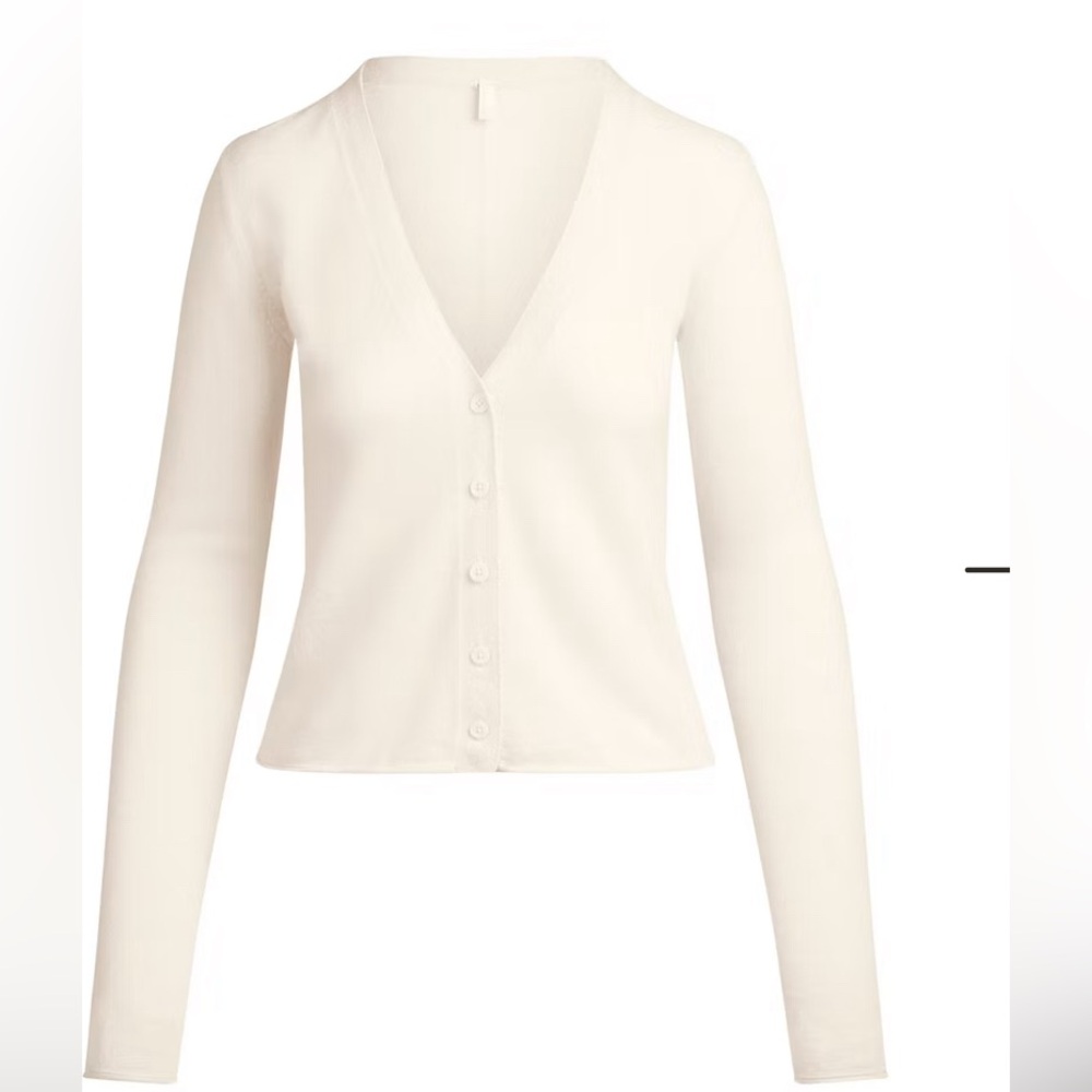 SKIMS Cream Featherweight Cashmere Cardigan NWT